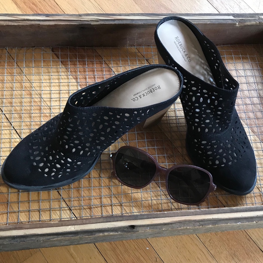 Roebuck and company Black Slip on Suede shoe